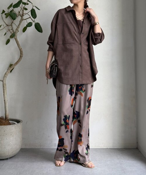 DouDou（ドゥドゥ） パンツ ビッグフラワープリントパンツ レディース