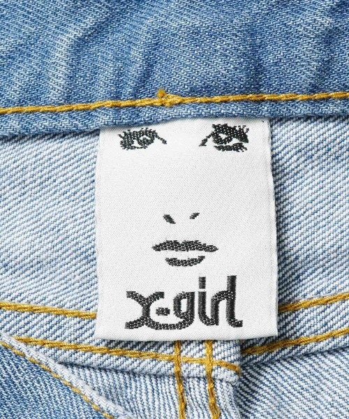 「X-girl」 デニムハーフパンツ M ベージュ レディース