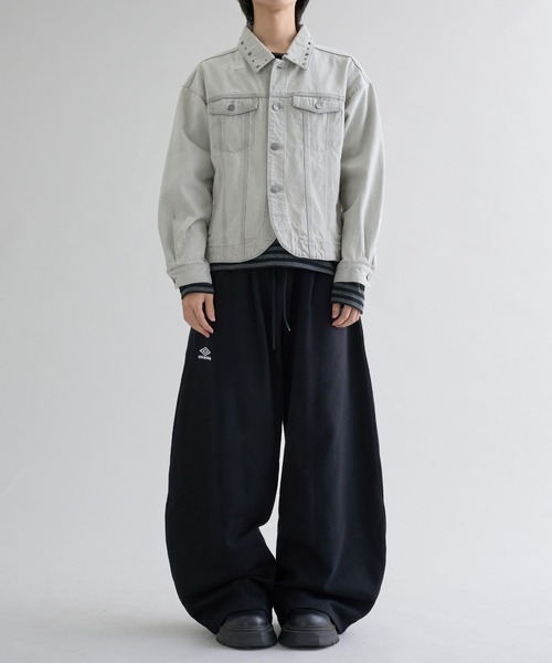 デニムジャケット gジャン Studs damage denim jacket / スタッズ