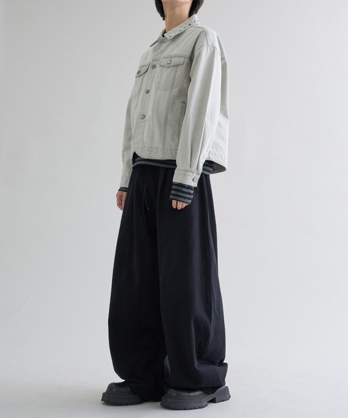 デニムジャケット gジャン Studs damage denim jacket / スタッズ