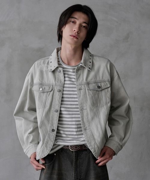 epnk スタッズダメージデニムジャケット S デニムジャケット gジャン Studs damage denim jacket / スタッズ