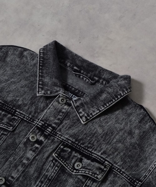 DOUBLE STEAL デニムジャケット gジャン オーバーサイズケミカルデニム