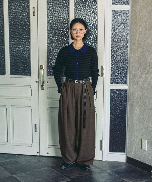 MORABITO 黒 ラッフルデザイン パンツ　未使用　新品タグ付き セール】【セットアップ可】Dカンデニムパンツ / 590565（デニムパンツ