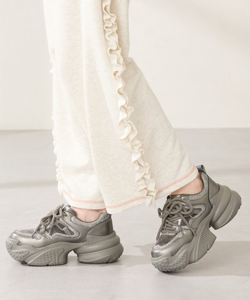 ORiental TRaffic スニーカー 2025秋冬新作ダブルシューレース厚底