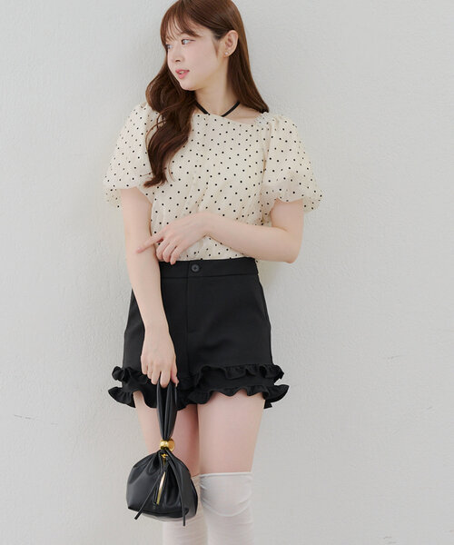 「continuer de NICE CLAUP」 半袖ブラウス FREE ブラック レディース_画像5