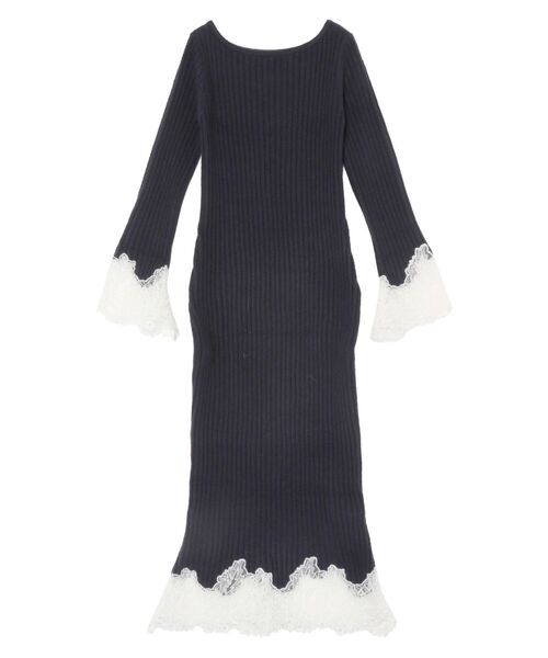 LAGUNAMOON（ラグナムーン） ワンピース レースドッキングリブニット