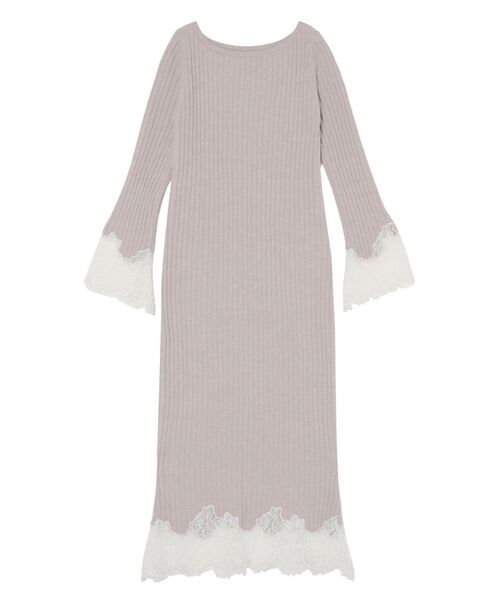 LAGUNAMOON（ラグナムーン） ワンピース レースドッキングリブニット