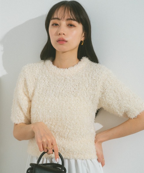 「VANNIE U」 半袖カットソー FREE アイボリー レディース_画像4