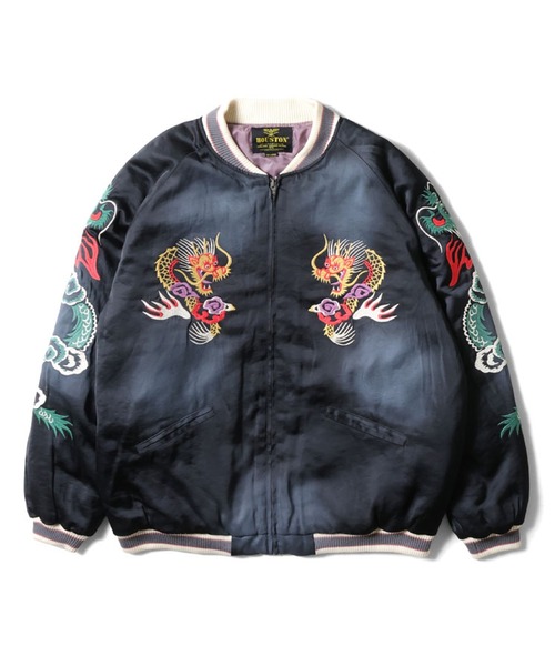 希少　Houstonリバーシブルスカジャン ネイビー　L 希少 Houstonリバーシブルスカジャン ネイビー L
