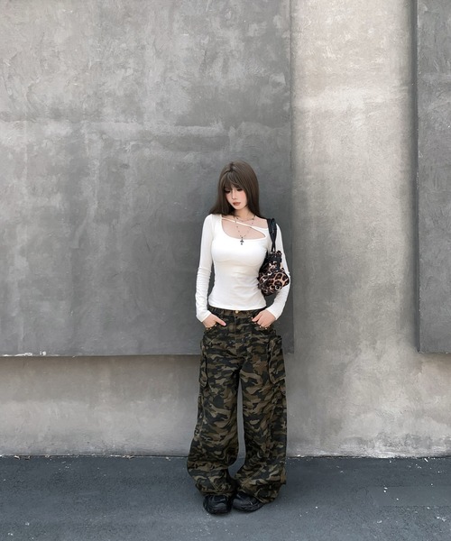 VEILA パンツ カモフラージュカーゴパンツ レディース : ZOZOTOWN