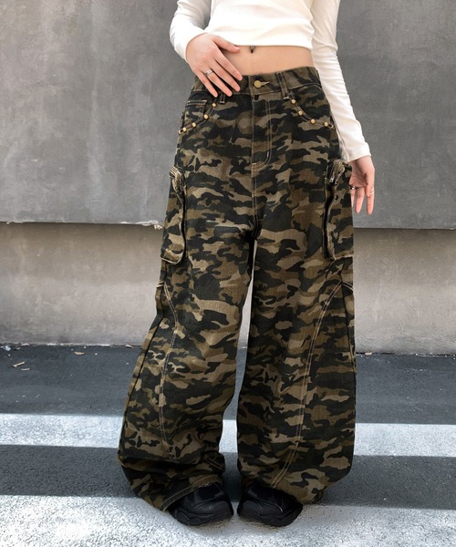 VEILA パンツ カモフラージュカーゴパンツ レディース : ZOZOTOWN