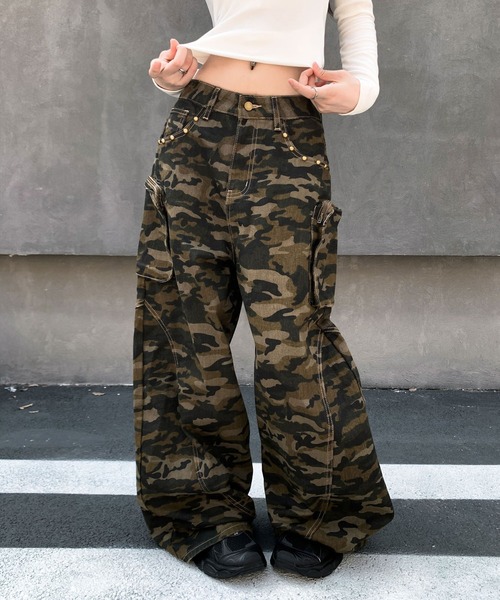 VEILA パンツ カモフラージュカーゴパンツ レディース : ZOZOTOWN