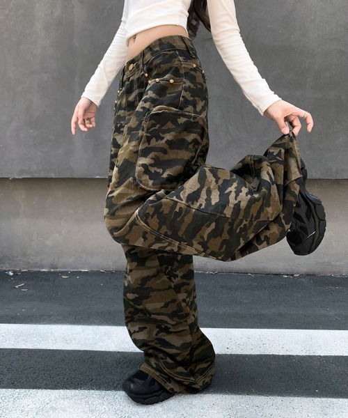 VEILA パンツ カモフラージュカーゴパンツ レディース : ZOZOTOWN
