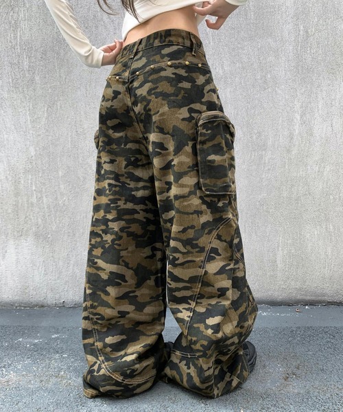 VEILA パンツ カモフラージュカーゴパンツ レディース : ZOZOTOWN