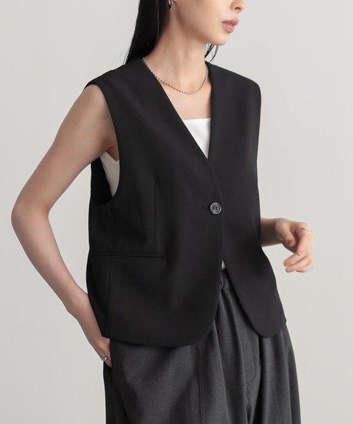for/c（フォーシー） ベスト ジレ 「セットアップ対応」きれいめはっ水