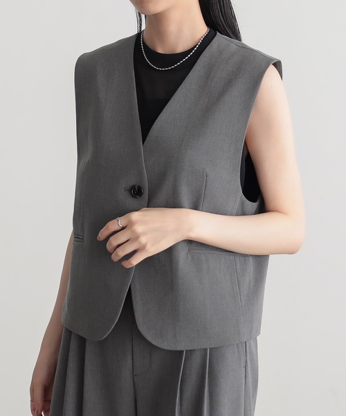 for/c（フォーシー） ベスト ジレ 「セットアップ対応」きれいめはっ水