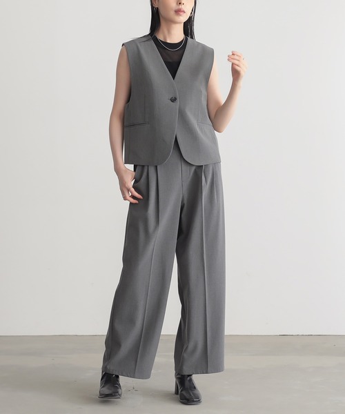 for/c（フォーシー） ベスト ジレ 「セットアップ対応」きれいめはっ水