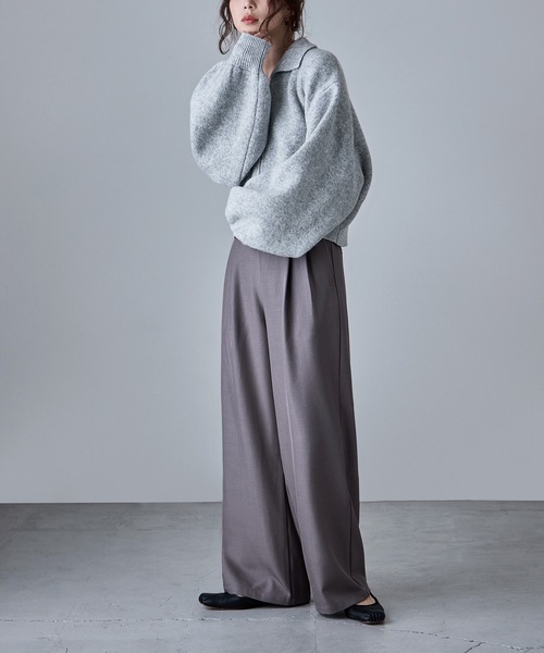 etoll.（エトル） カーディガン ダブルジップジャカードニット