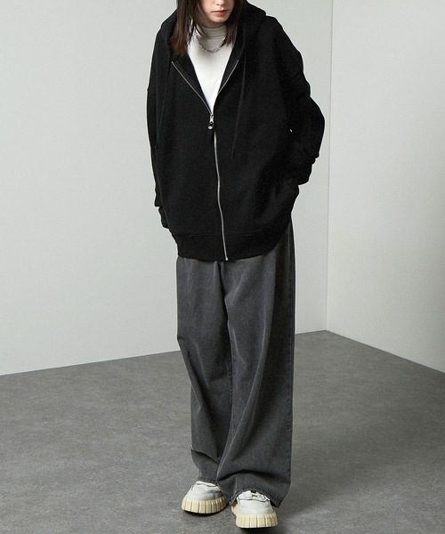 Alfred Alex」 ジップアップパーカー S ブラック メンズ : ZOZOTOWN
