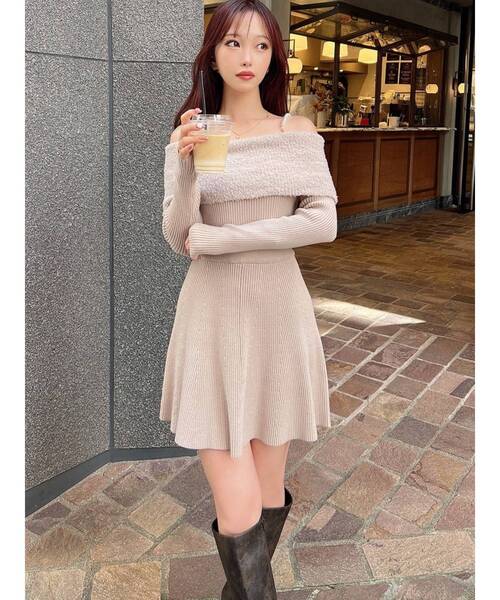 RESEXXY（リゼクシー） ワンピース ストラップミニニットワンピース