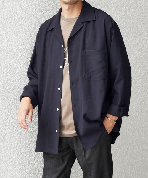 SHIPS any 「SHIPS any」 長袖シャツ LARGE ネイビー メンズ