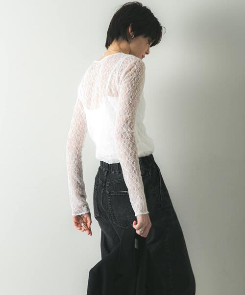 アーバンリサーチ（URBAN RESEARCH）/ストレッチレースクルーネックブラウス URBAN RESEARCH（アーバンリサーチ） tシャツ ストレッチレースクルー