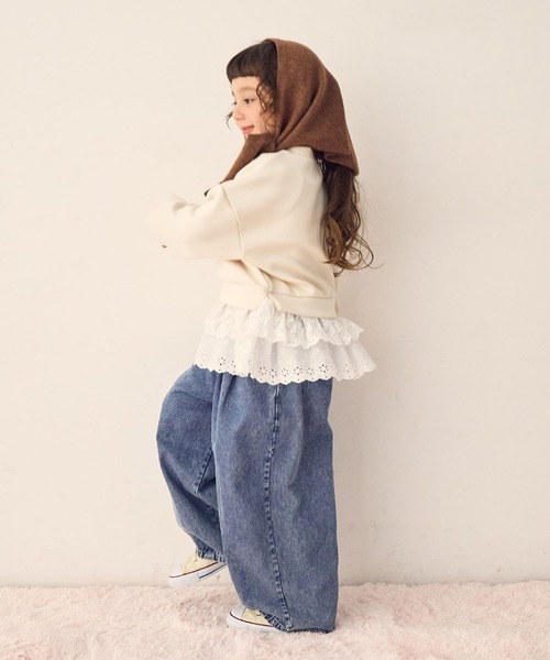 Piet トレーナー 裾フリル スウェットプルオーバー キッズ 子供服