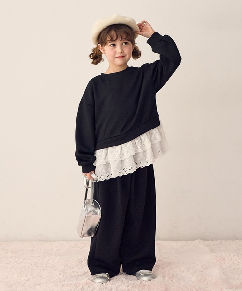 Piet トレーナー 裾フリル スウェットプルオーバー キッズ 子供服