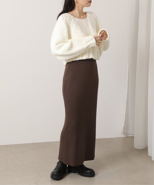 「RAY CASSIN」 ニットスカート FREE ライトカーキ レディース_画像7