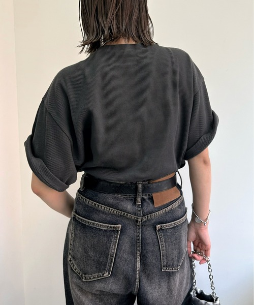 「WHO'S WHO gallery」 「sloppy」半袖Tシャツ FREE チャコールグレー レディース_画像2