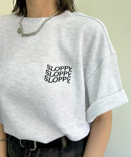「WHO'S WHO gallery」 「sloppy」半袖Tシャツ FREE チャコールグレー レディース_画像5