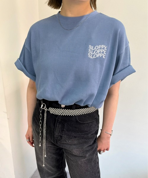 「WHO'S WHO gallery」 「sloppy」半袖Tシャツ FREE チャコールグレー レディース_画像7