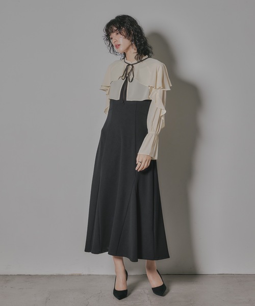 「niana」 ノースリーブワンピース M ブラック レディースの画像