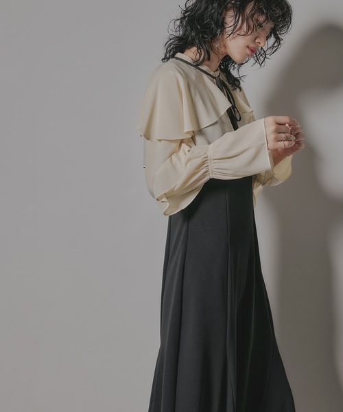 「niana」 ノースリーブワンピース M ブラック レディースの画像