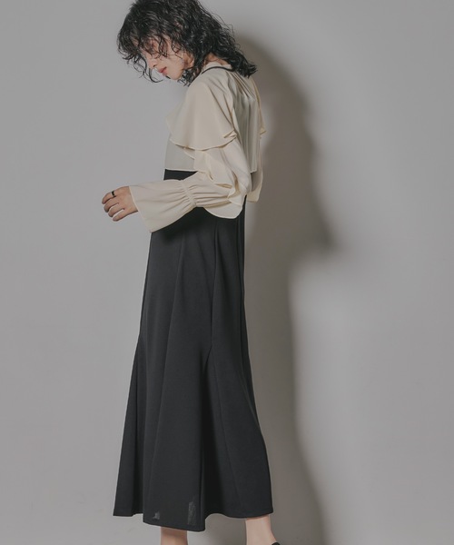 「niana」 ノースリーブワンピース M ブラック レディースの画像