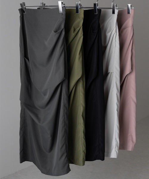 「me+em select」 スカート SMALL チャコール レディース_画像9