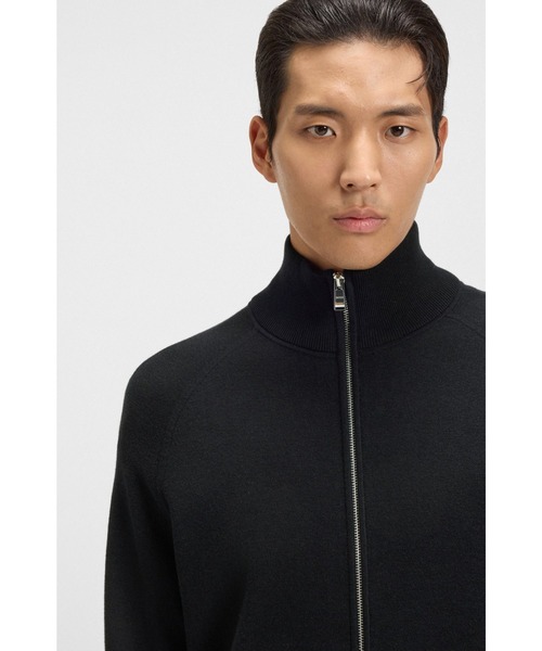 HUGO BOSS ウールセーター 黒S 新品未使用 HUGO - Knitted sweater with embroidered logo - Black