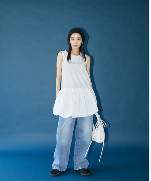 「DRWCYS」 ノースリーブワンピース FREE ホワイト レディース_画像4