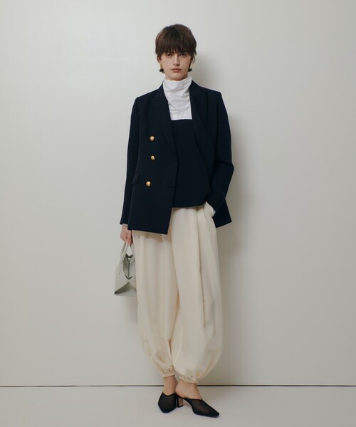 ワイドパンツ パンツ フィブリルポプリンバルーンパンツ レディースの画像