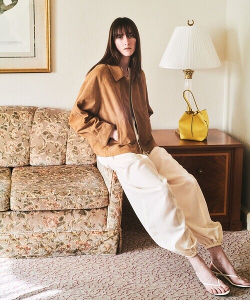 ワイドパンツ パンツ フィブリルポプリンバルーンパンツ レディースの画像