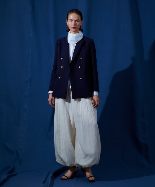 ワイドパンツ パンツ フィブリルポプリンバルーンパンツ レディースの画像