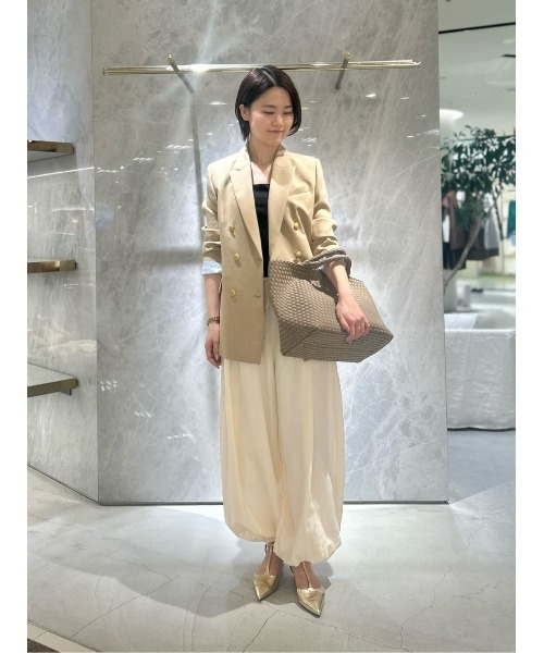 ワイドパンツ パンツ フィブリルポプリンバルーンパンツ レディースの画像