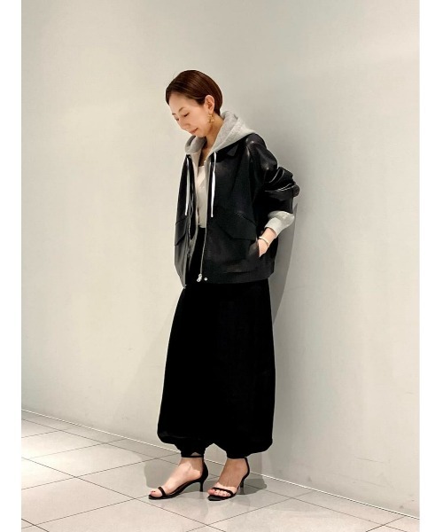 ワイドパンツ パンツ フィブリルポプリンバルーンパンツ レディースの画像