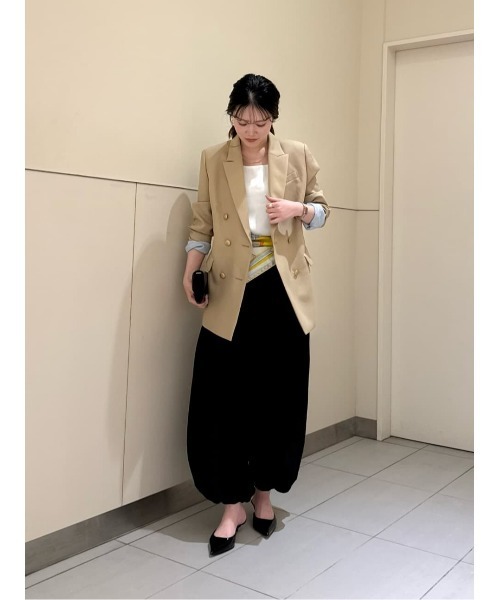 ワイドパンツ パンツ フィブリルポプリンバルーンパンツ レディースの画像
