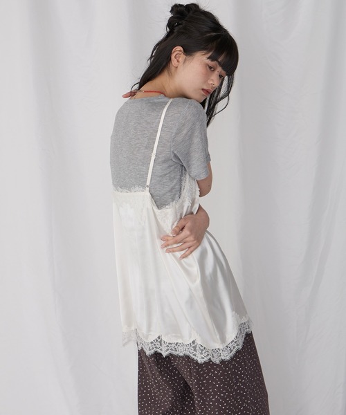 Unblend キャミソール 「Unblend」マットサテン レース キャミソール