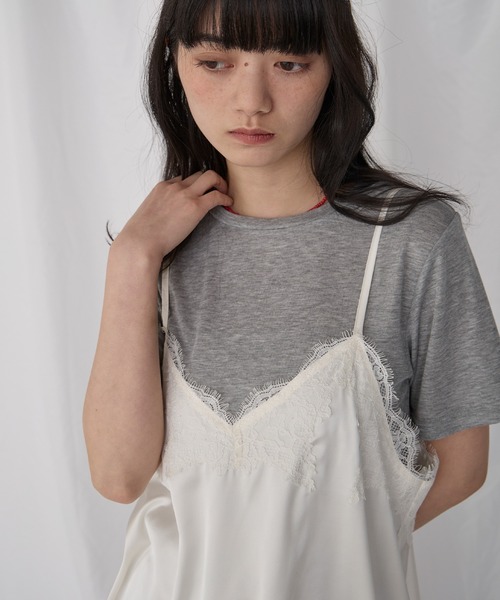 Unblend キャミソール 「Unblend」マットサテン レース キャミソール