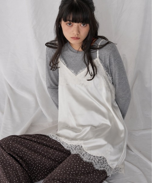 Unblend キャミソール 「Unblend」マットサテン レース キャミソール