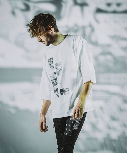 「NO ID.」 7分袖Tシャツ ONE SIZE ホワイト メンズ_画像3