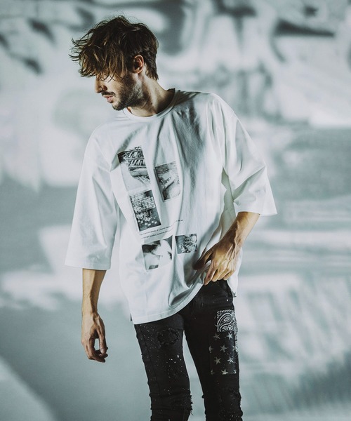 「NO ID.」 7分袖Tシャツ ONE SIZE ホワイト メンズ_画像6