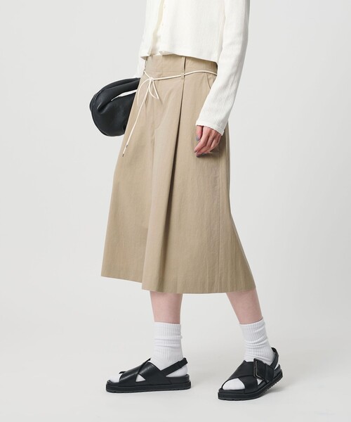 パンツ コットン タック ストリング ハーフパンツ レディース_5
